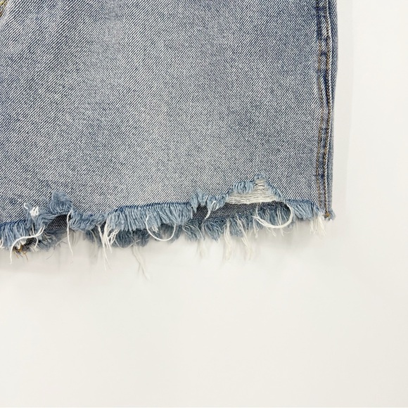 We The Free Blue Denim Jean Skirt High Rise Size 27 Boho Western Cowgirl - Picture 5 of 11